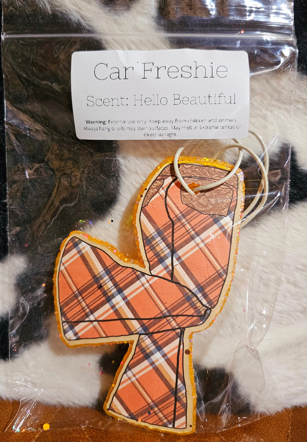 Freshie- Bell Bottoms Orange Plaid- Hello Beautiful