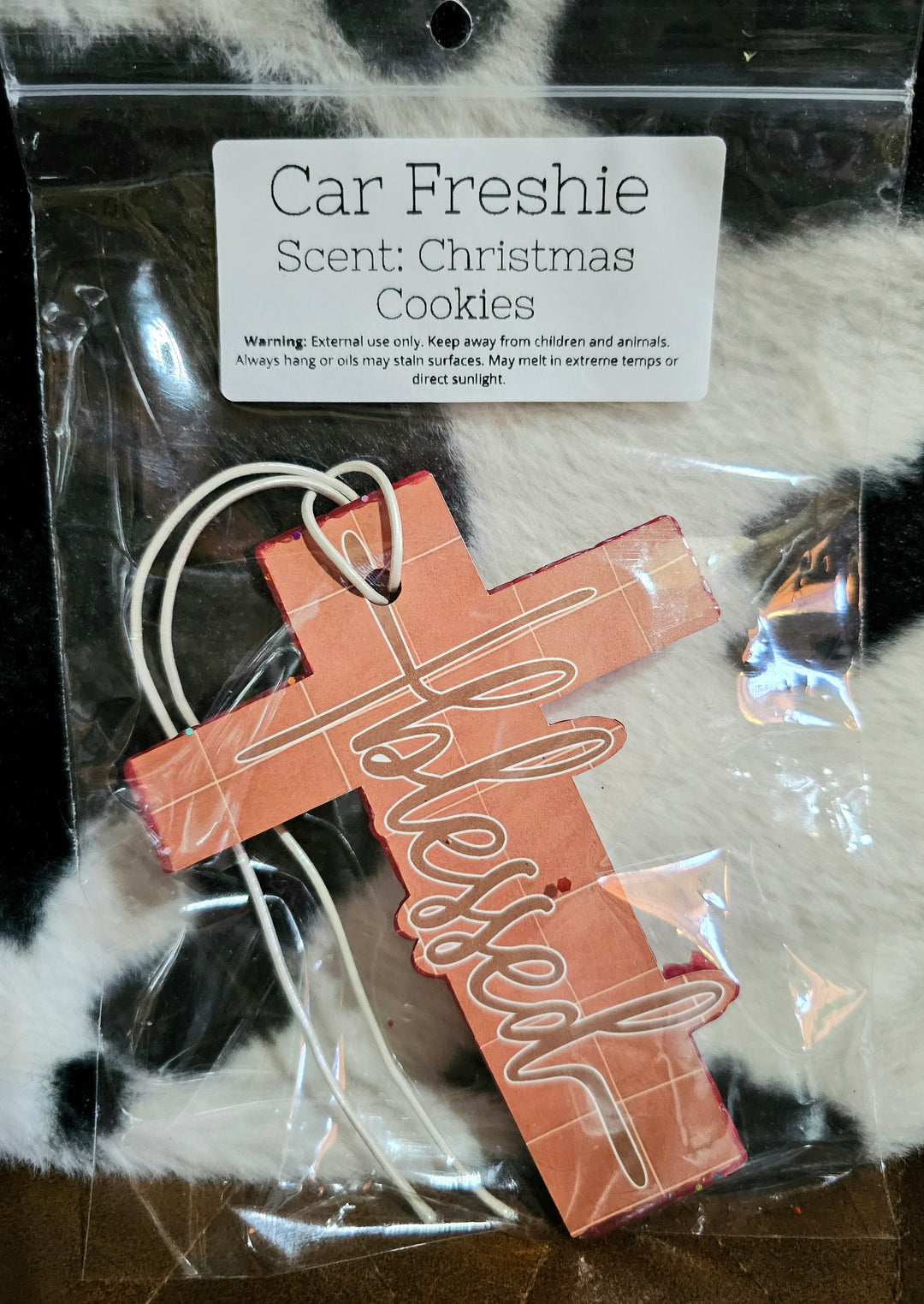 Freshie- Plaid Blessed Cross - Christmas Cookies