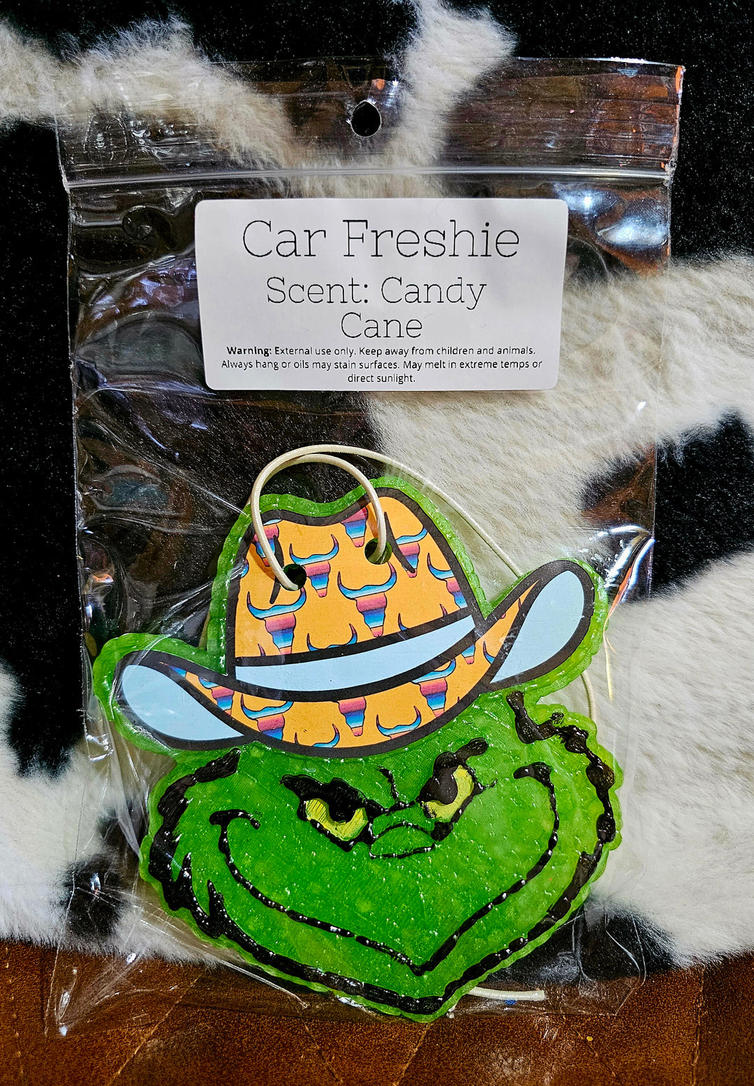 Freshie- Grouch Longhorn Cowboy Hat - Candy Cane