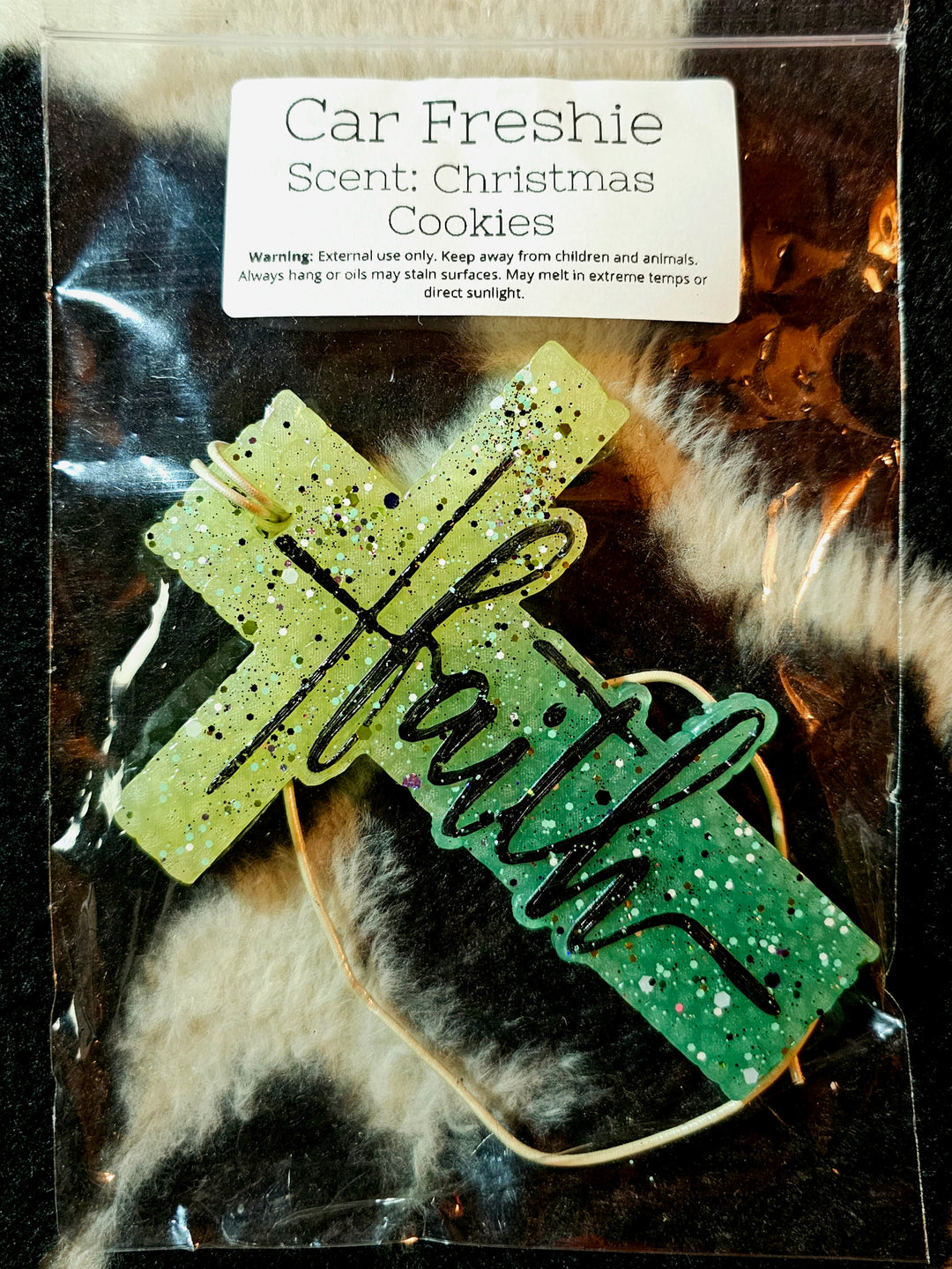 Freshie- Green Faith Cross- Christmas Cookies
