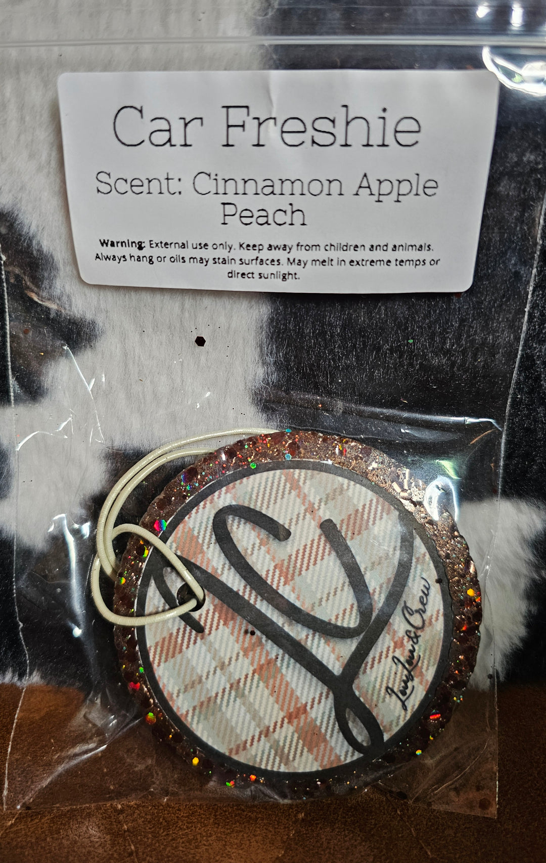 Freshie-LC Brown Plaid- Cinnamon Apple Peach