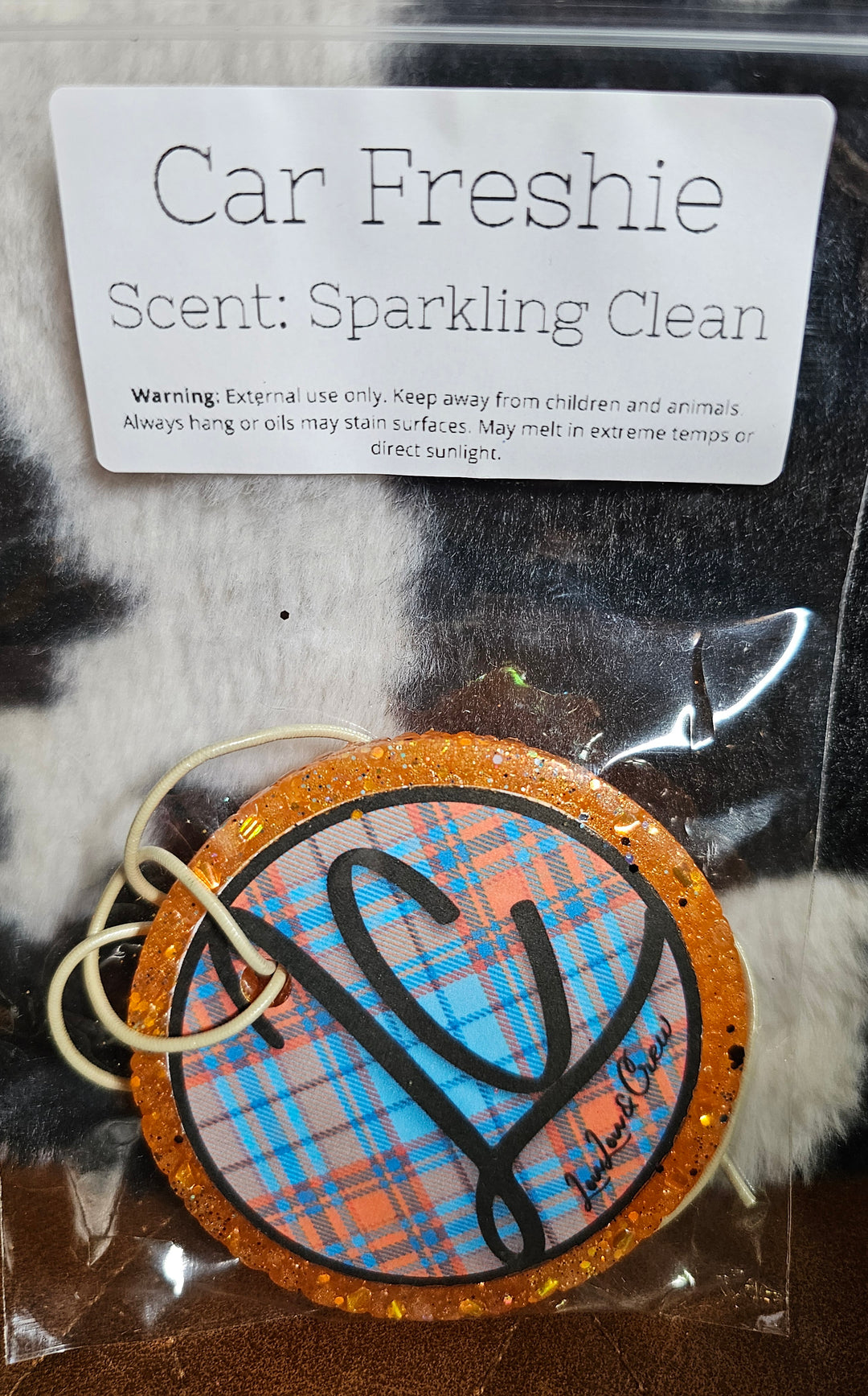 Freshie-LC Blue & Orange Plaid- Sparkling Clean