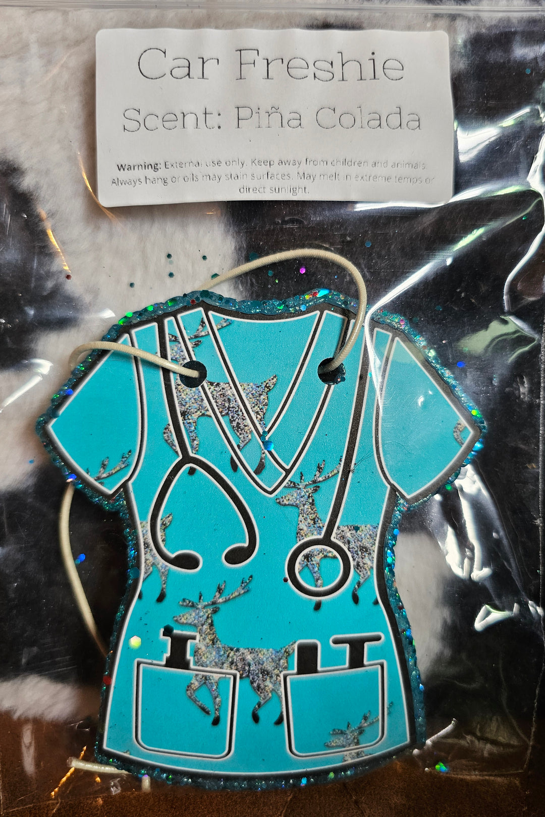Freshie- Sparkly Deer Scrub Nurse- Pina Colada