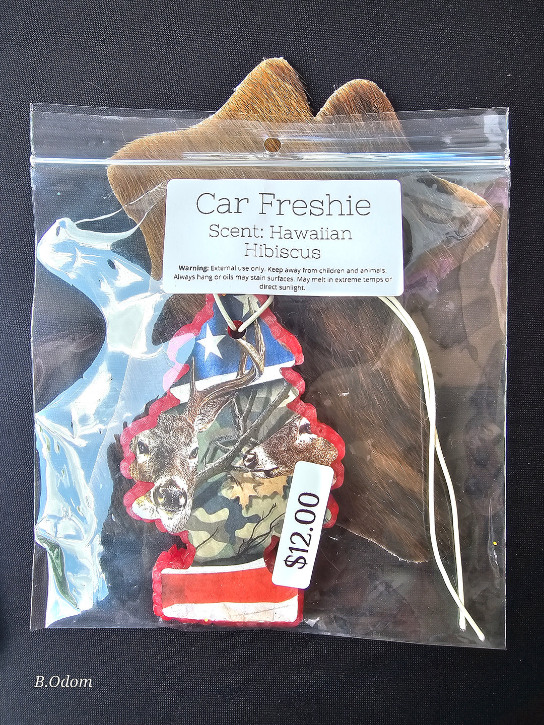 Freshie- Deer Camo America Flag Tree- Hawaiian Hibiscus