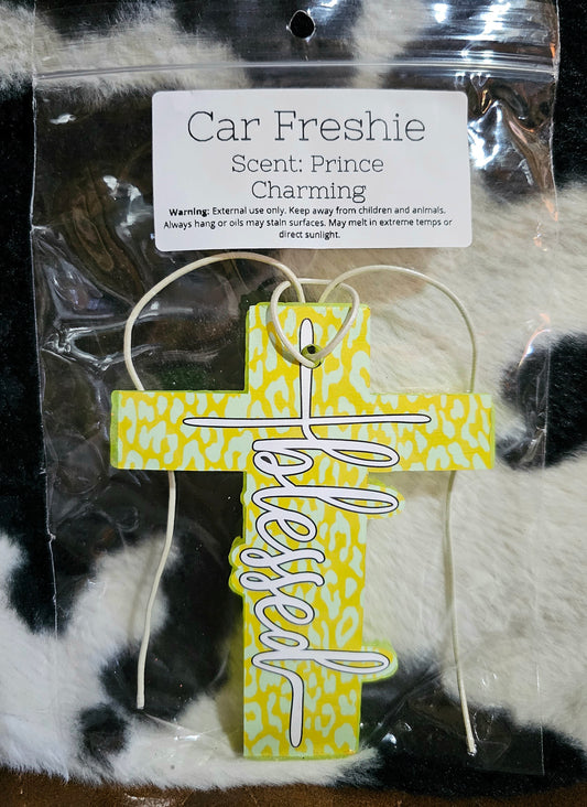 Freshie- Yellow Leopard Blessed Cross - Prince Charming