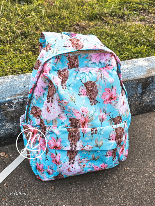Blue Floral Highland Backpack