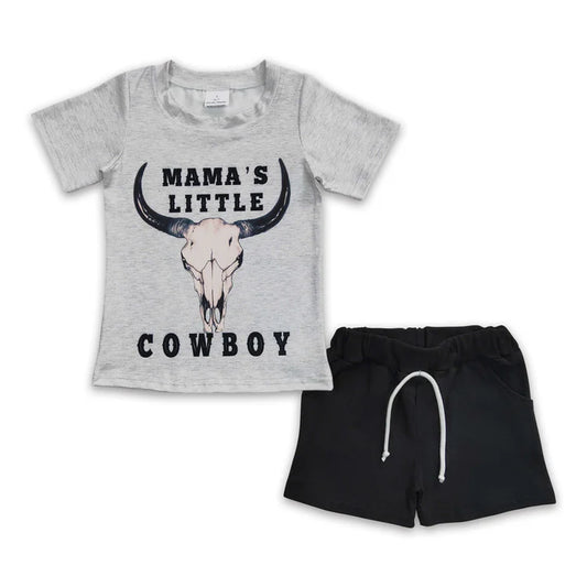 Mamas Little Cowboy Shorts Set