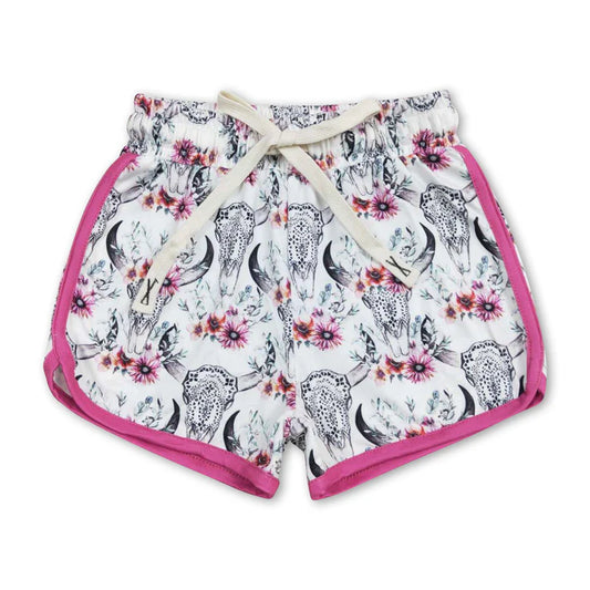Girls Shorts- Floral Bullhorn