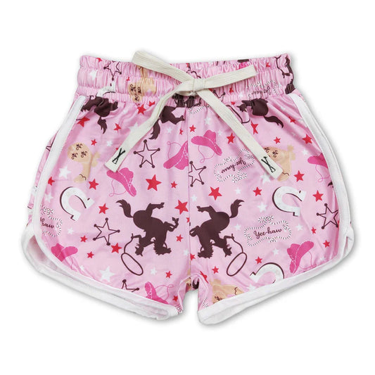 Girls Shorts- Pink Cowgirl Ride