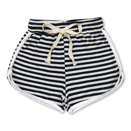 Girls Shorts- Black & White Striped