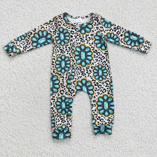Turquoise Jeweled Western Romper